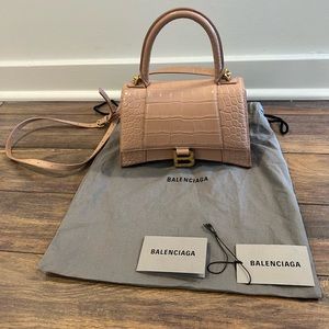 Balenciaga Croc Embossed Hourglass Bag
